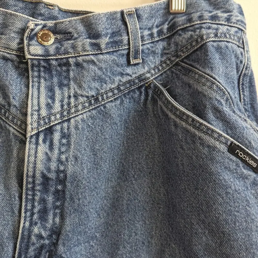 Vtg 90s Rockies 20W Medium Wash Straight Jeans Cowgirl - Picture 3 of 6